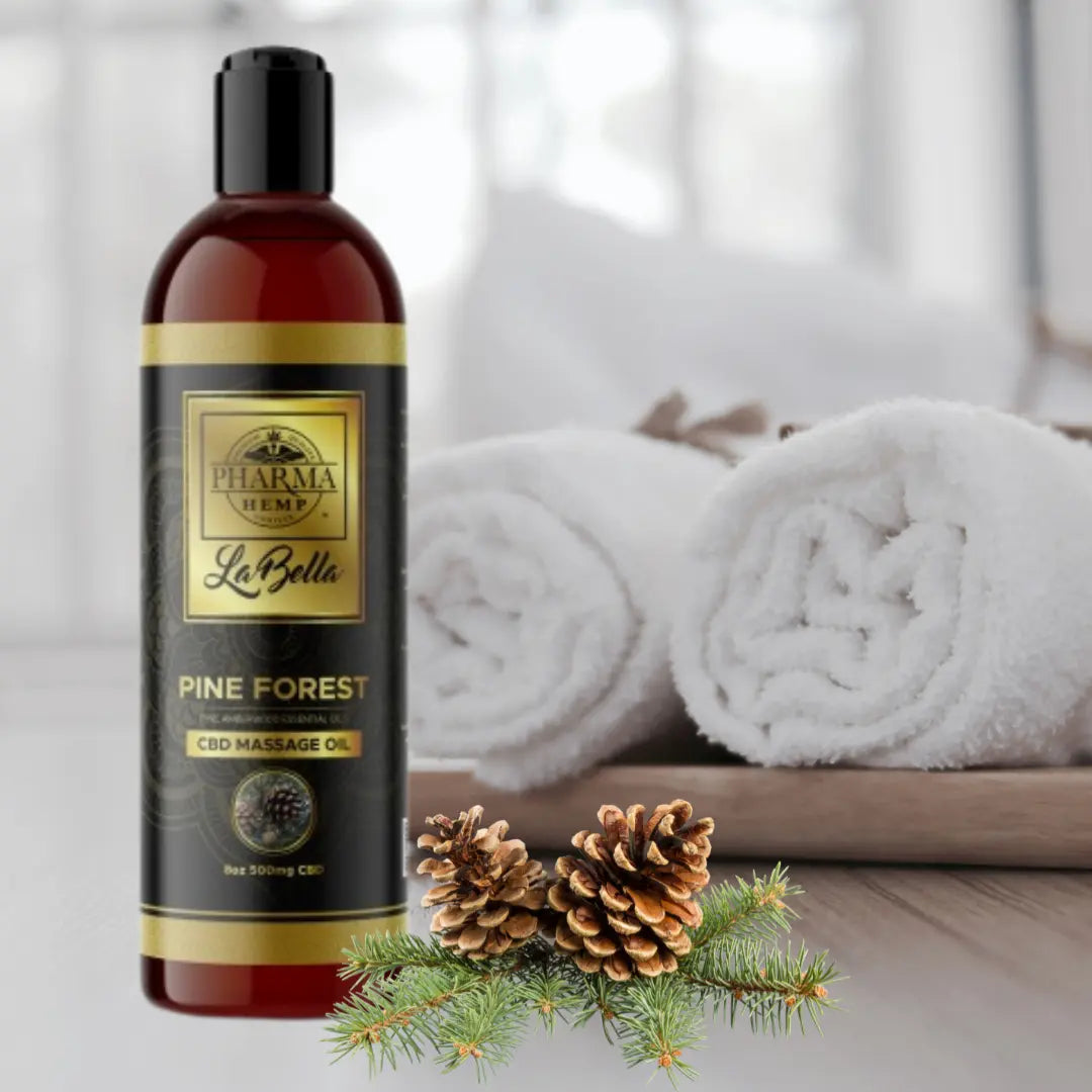 CBD Massage Oil – Pine Forest 500mg CBD 8oz Pharma Hemp CBD