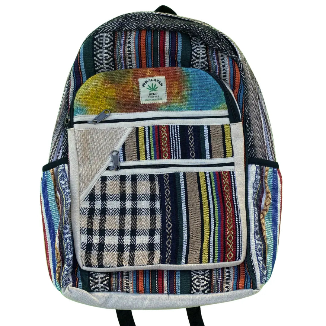 Multi-Color Hemp Backpack - Pure Himalayan Hemp (THC Free) Zerep Holistics