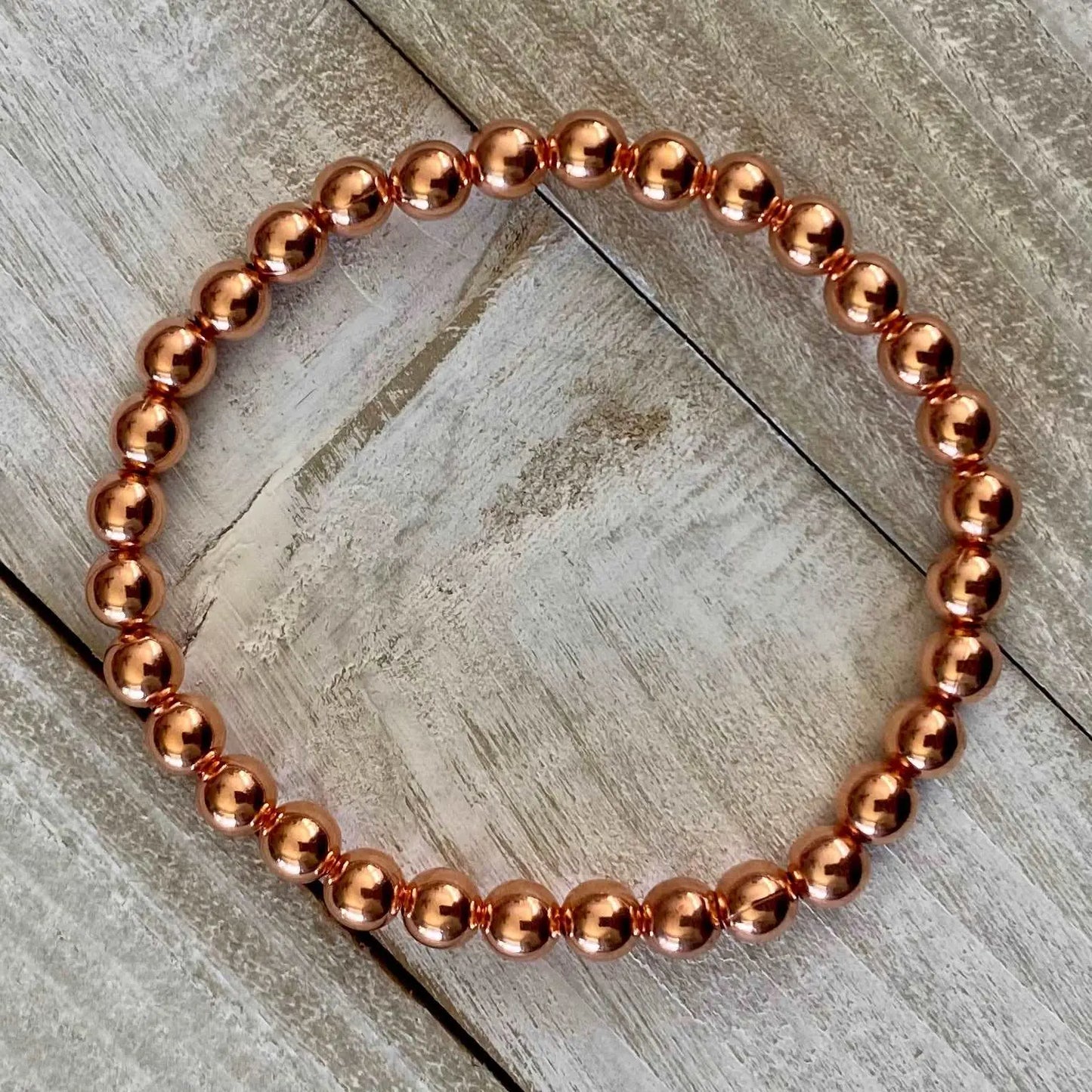 Arthritis Relief Genuine 100% Natural Copper Beaded Stretch Bracelet - 6mm, 8mm or 10mm *Various Sizes -Made to order