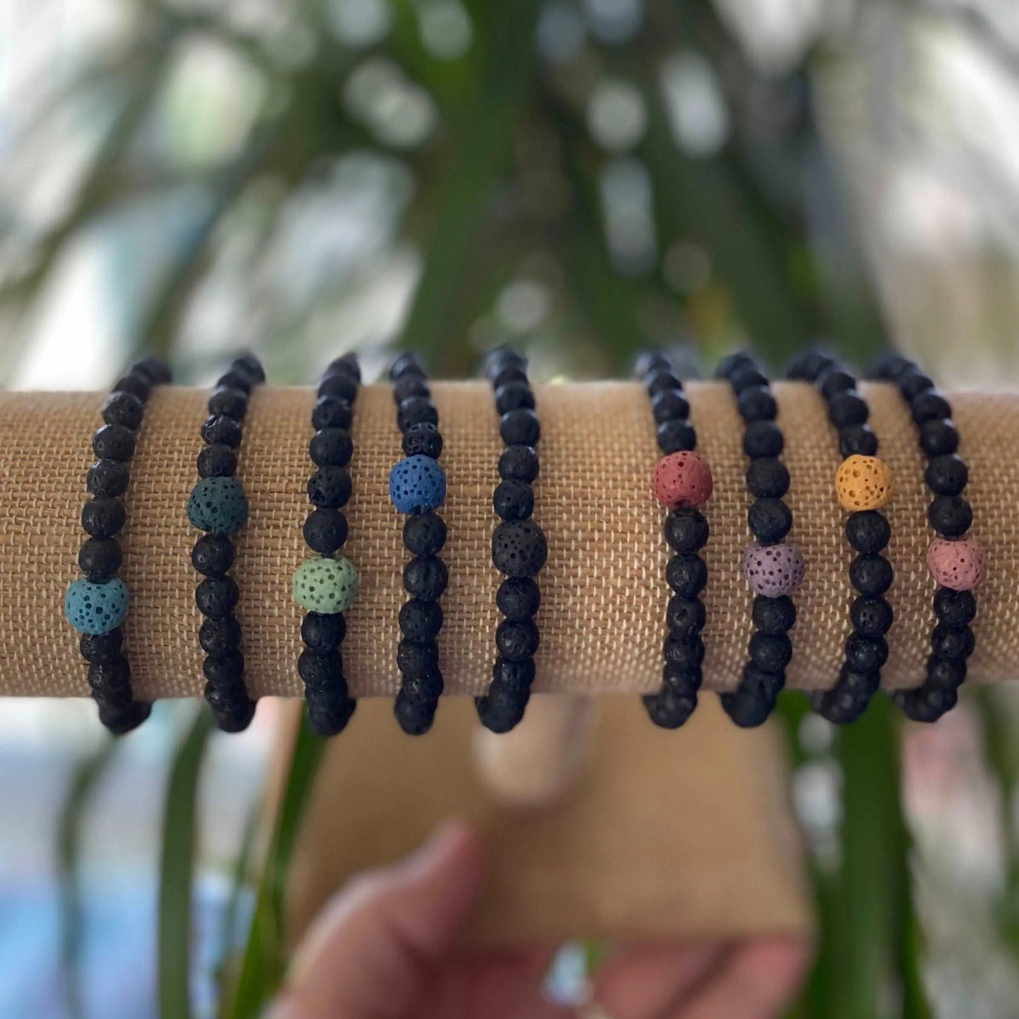 Lava Rock Bracelet - Blue, Teal, Green, Black, Red, Yellow, Purple or Pink - Essential Oil Aromatherapy Jewelry