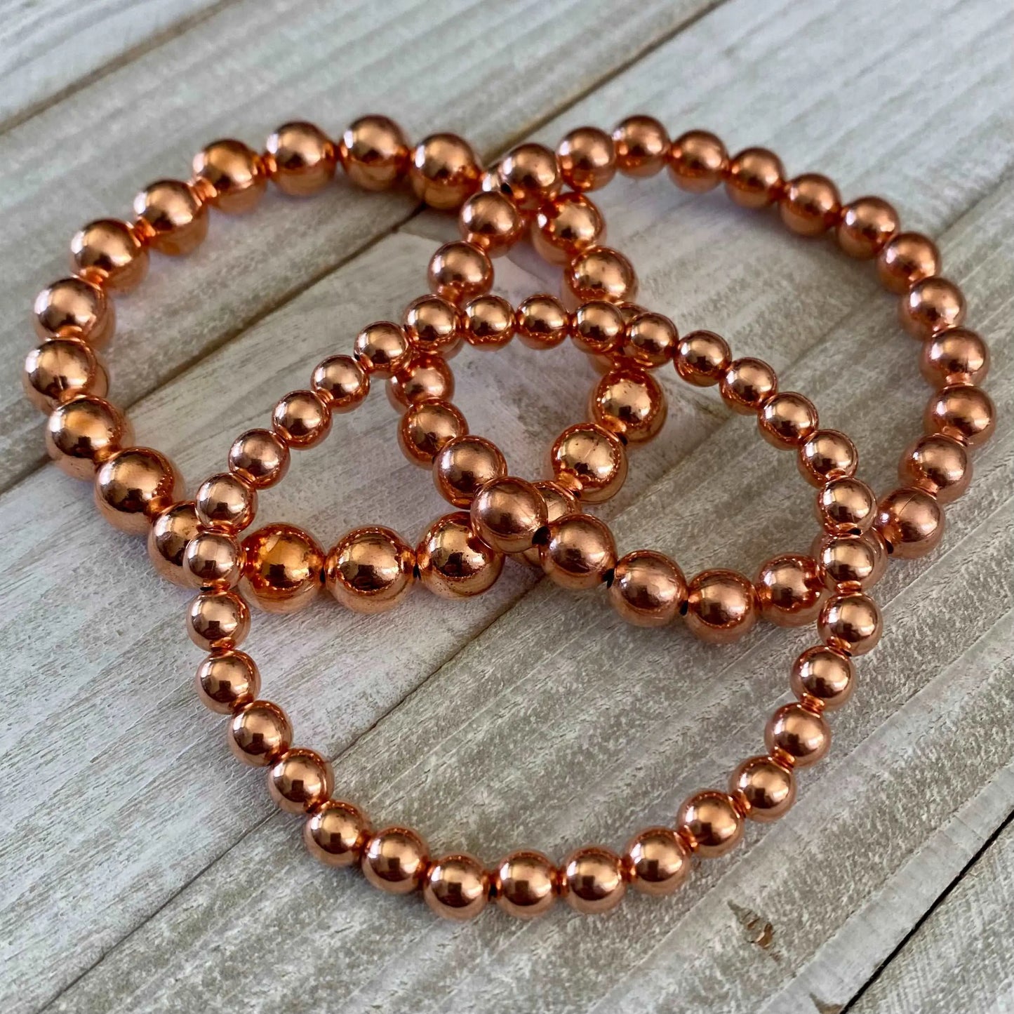 Arthritis Relief Genuine 100% Natural Copper Beaded Stretch Bracelet - 6mm, 8mm or 10mm *Various Sizes -Made to order