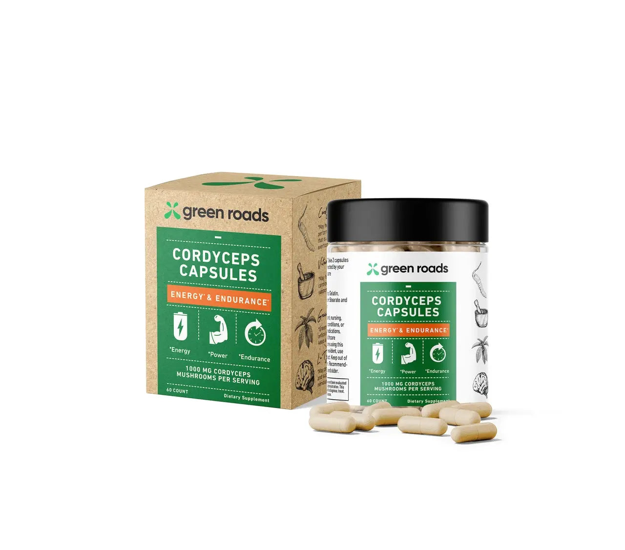 Cordyceps Energy & Endurance Capsules Green Roads