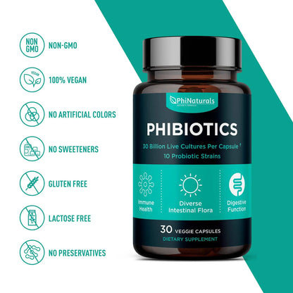 Probiotics High Potency 10 Strains – 30 Billion CFU – [30 Ti Excel Nutritionals LLC DBA Phi Naturals