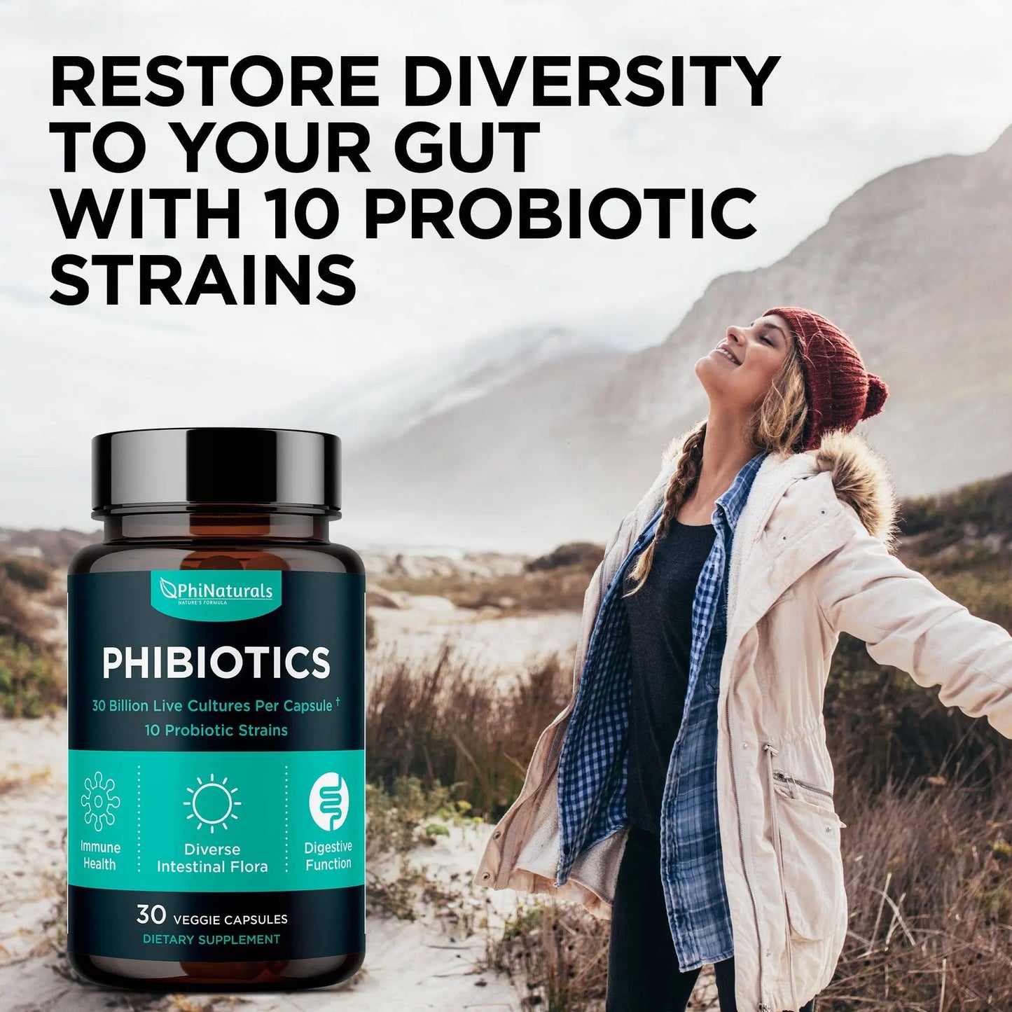 Probiotics High Potency 10 Strains – 30 Billion CFU – [30 Ti Excel Nutritionals LLC DBA Phi Naturals