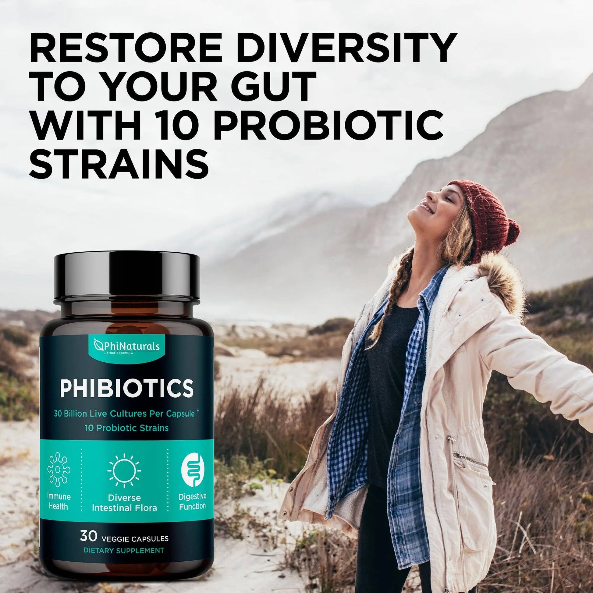 Probiotics High Potency 10 Strains – 30 Billion CFU – [30 Ti Excel Nutritionals LLC DBA Phi Naturals