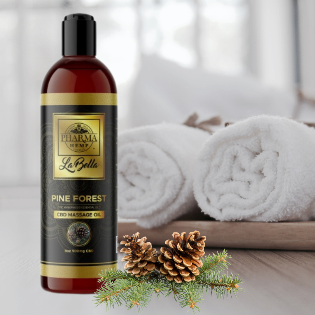 CBD Massage Oil – Pine Forest 500mg CBD 8oz