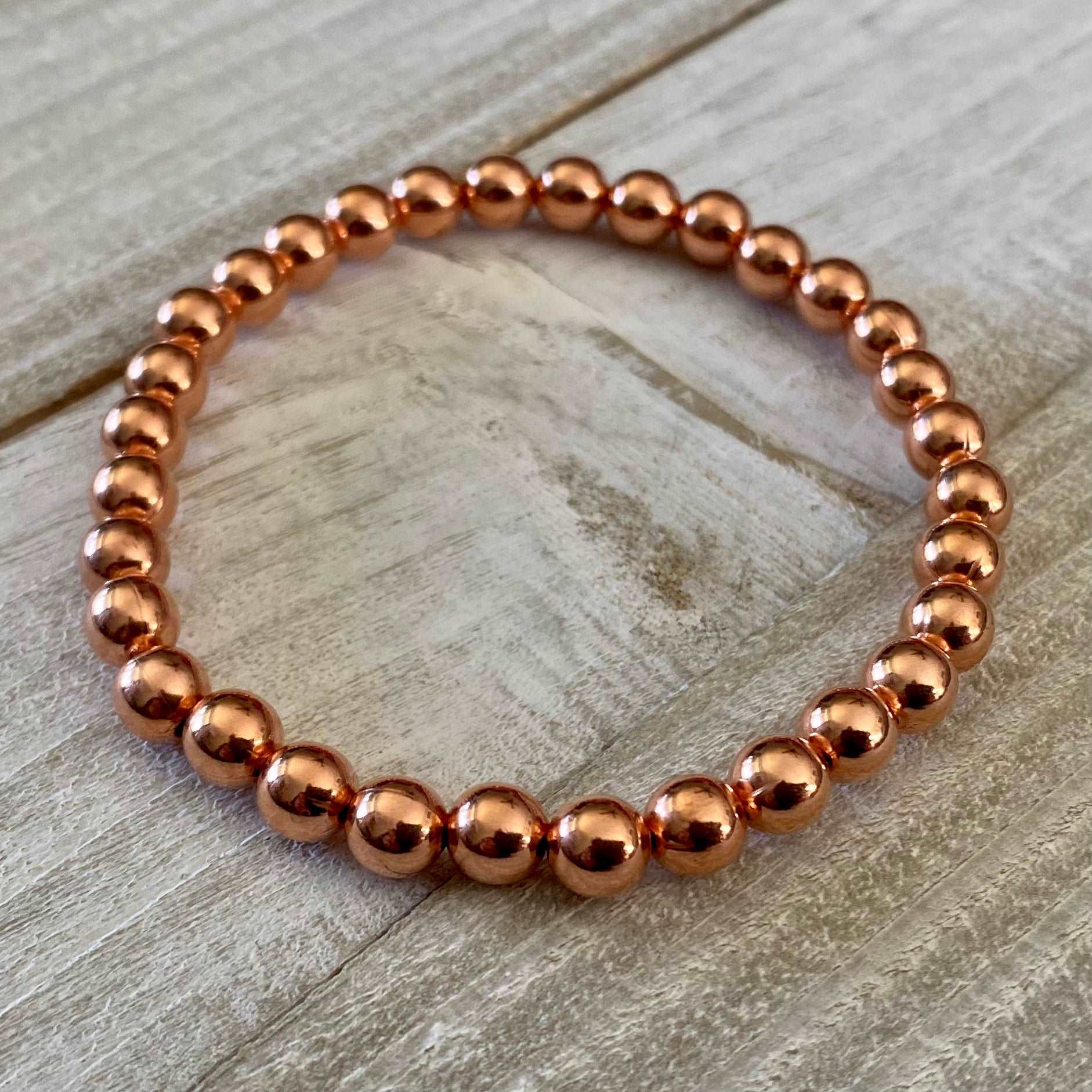 Arthritis Relief Genuine 100% Natural Copper Beaded Stretch Bracelet - 6mm, 8mm or 10mm *Various Sizes -Made to order