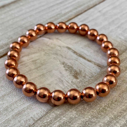 Arthritis Relief Genuine 100% Natural Copper Beaded Stretch Bracelet - 6mm, 8mm or 10mm *Various Sizes -Made to order