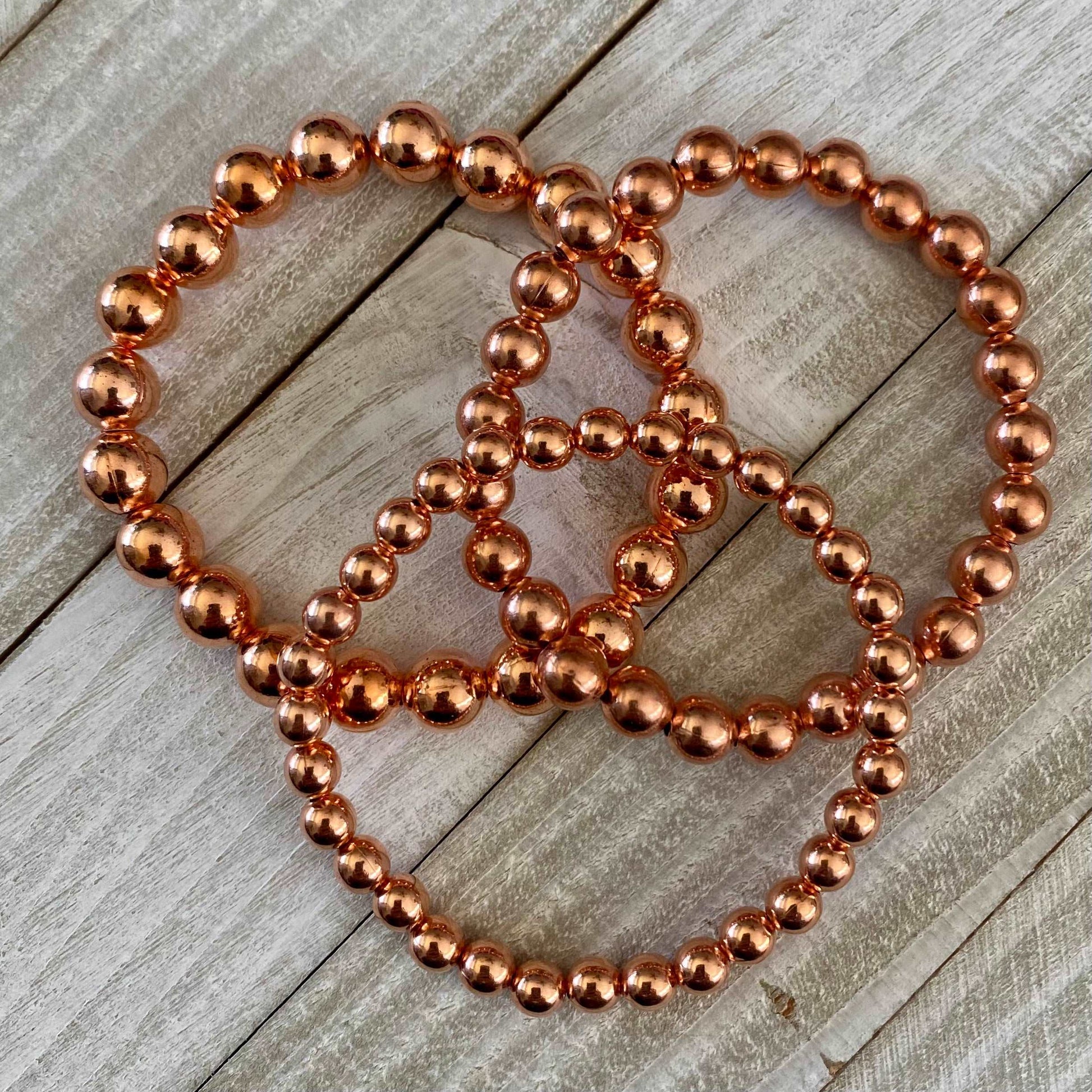 Arthritis Relief Genuine 100% Natural Copper Beaded Stretch Bracelet - 6mm, 8mm or 10mm *Various Sizes -Made to order