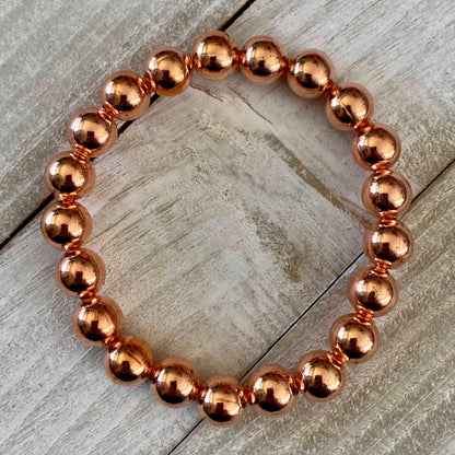 Arthritis Relief Genuine 100% Natural Copper Beaded Stretch Bracelet - 6mm, 8mm or 10mm *Various Sizes -Made to order